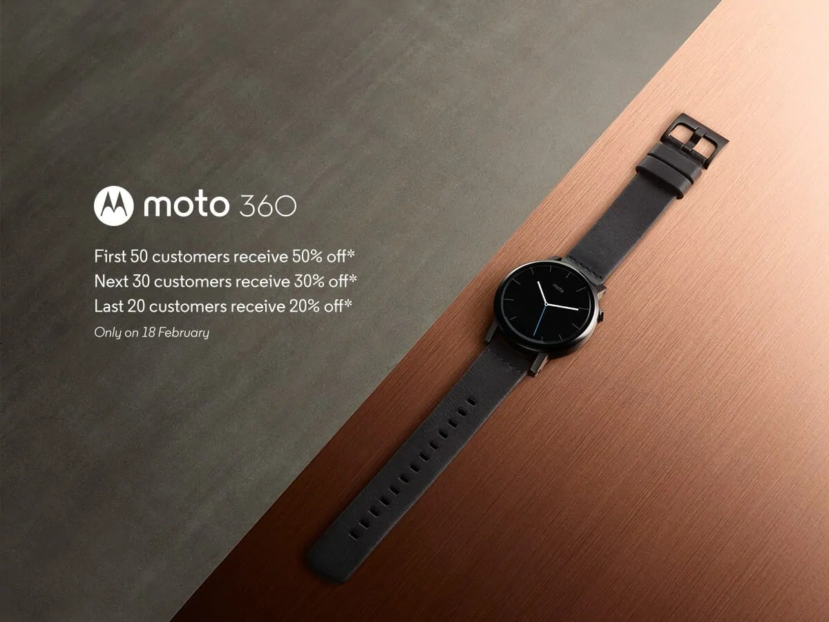 Moto 360 50% off
