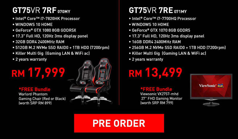 MSI GT75VR bundle