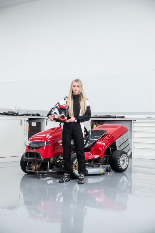 Jess Hawkins with Honda Mean Mower V2