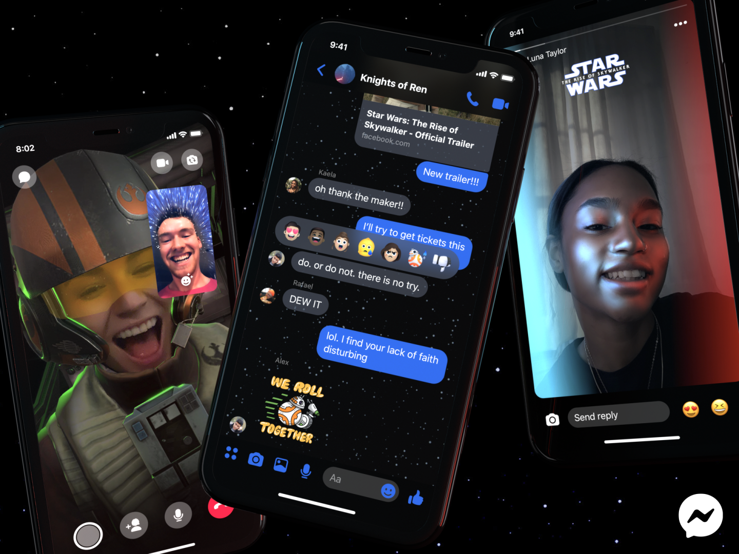 Star Wars: The Rise of Skywalker Messenger features