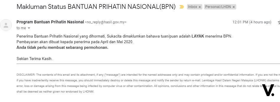 BPN LHDN email