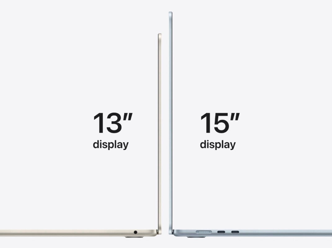 Apple MacBook Air M5 display sizes