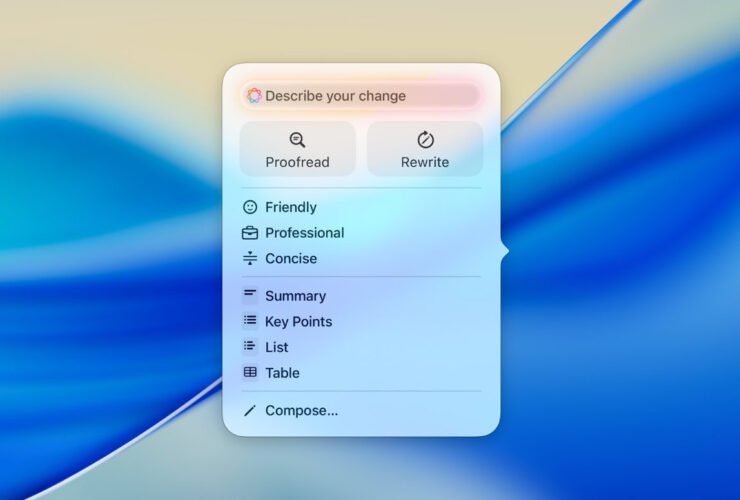 Apple Intelligence Writing Tools